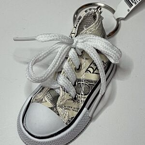 Money Faux Print Shoe Keychain